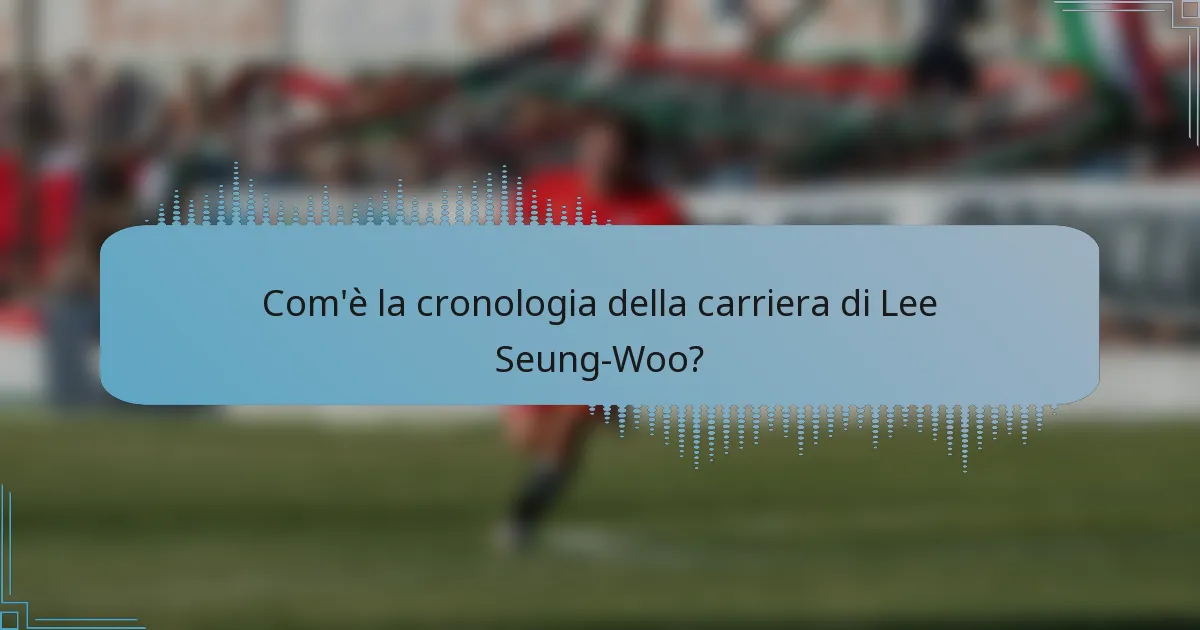 Com'è la cronologia della carriera di Lee Seung-Woo?